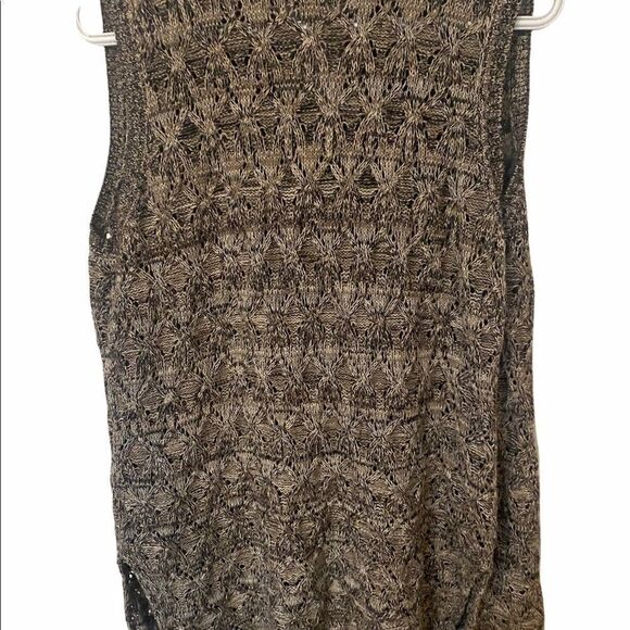 Women’s Artisan NY Long Sleeveless Sweater Vest  Gray/Brown Size Large - Picture 4 of 10